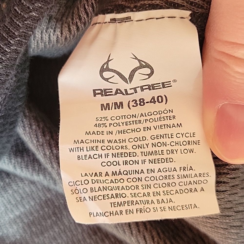 Realtree Women's Shirt M Long Sleeve Crew Neck Charcoal Gray - Picture 4 of 5